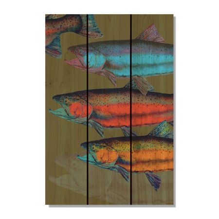 RICKI&APOSS RUGS 28 x 36 in. Crousers Neon Schools in Inside & Outside Cedar Wall Art RI890040